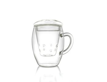 Teeglas All in One | mit Glasfilter & Glasdeckel | 400 ml